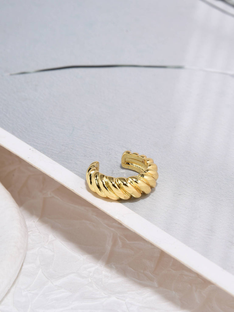 18k Gold Plated Braided Design Ear Cuff-Earrings-YIWU ZOSEN