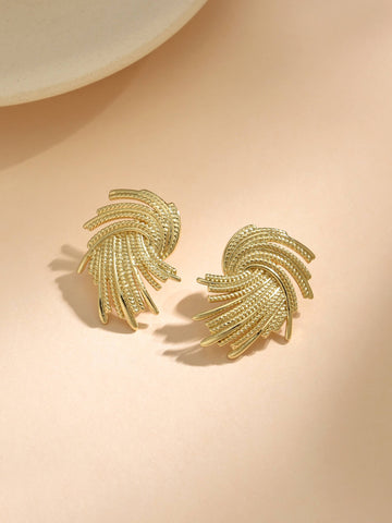 18k Gold Plated Cooper Abstract Design Earrings-Earrings-ZIRCONIA