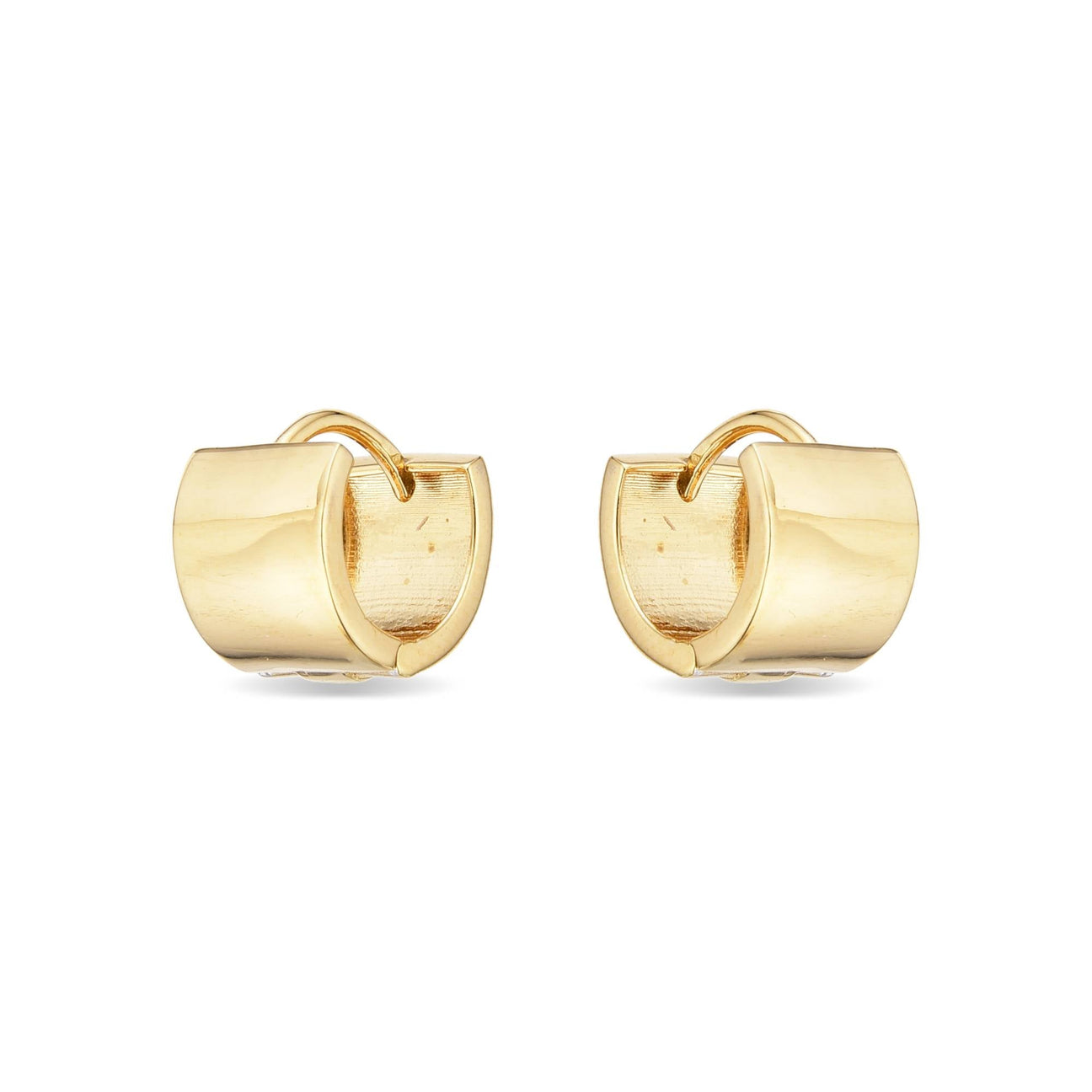 18k gold plated sterling silver huggies earrings-Earrings-GULI GULI
