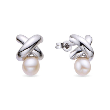 925 Silver Earrings with Cultured Pearl-Earrings-YIA SILVER