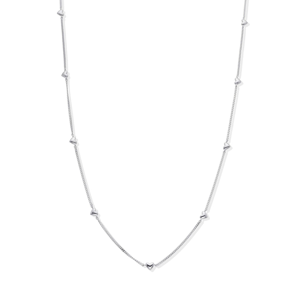925 Silver Heart Necklace with Adjustable Chain-Necklaces-YIA SILVER