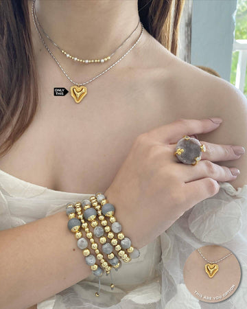 925 Silver Necklace with Heart Pendant-Necklaces-NEW WEI