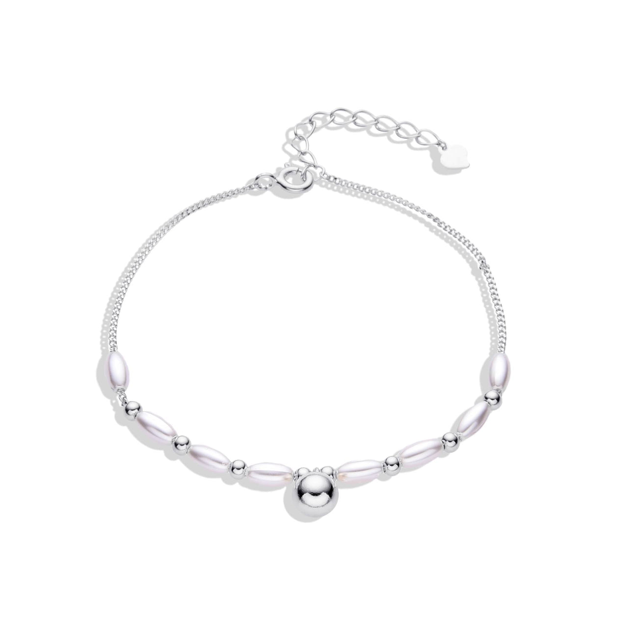 925 Sterling Silver Pearl Design Bracelet.-Bracelets-GULI GULI