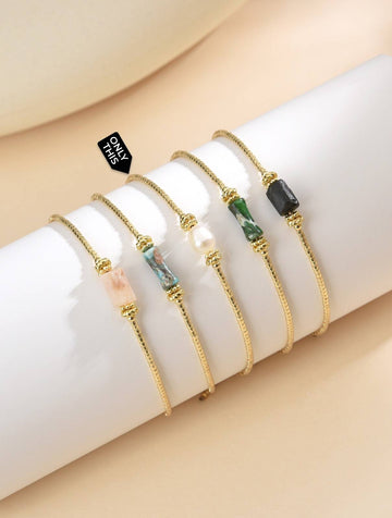 Adjustable Gold Cultured Pearl Bracelet-Bracelets-Peling