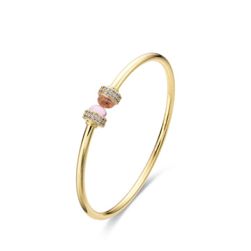 Bangle Amber in 18k Gold Fashion with Clear Micro Zirconia-Bracelets-LANDCICA