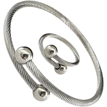 Bracelet and Ring Set with Spheres Design-Bracelets-NEW WEI