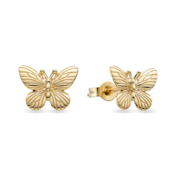 Butterfly Earrings in 925 Silver with 18k Gold Plated-Earrings-YIA SILVER