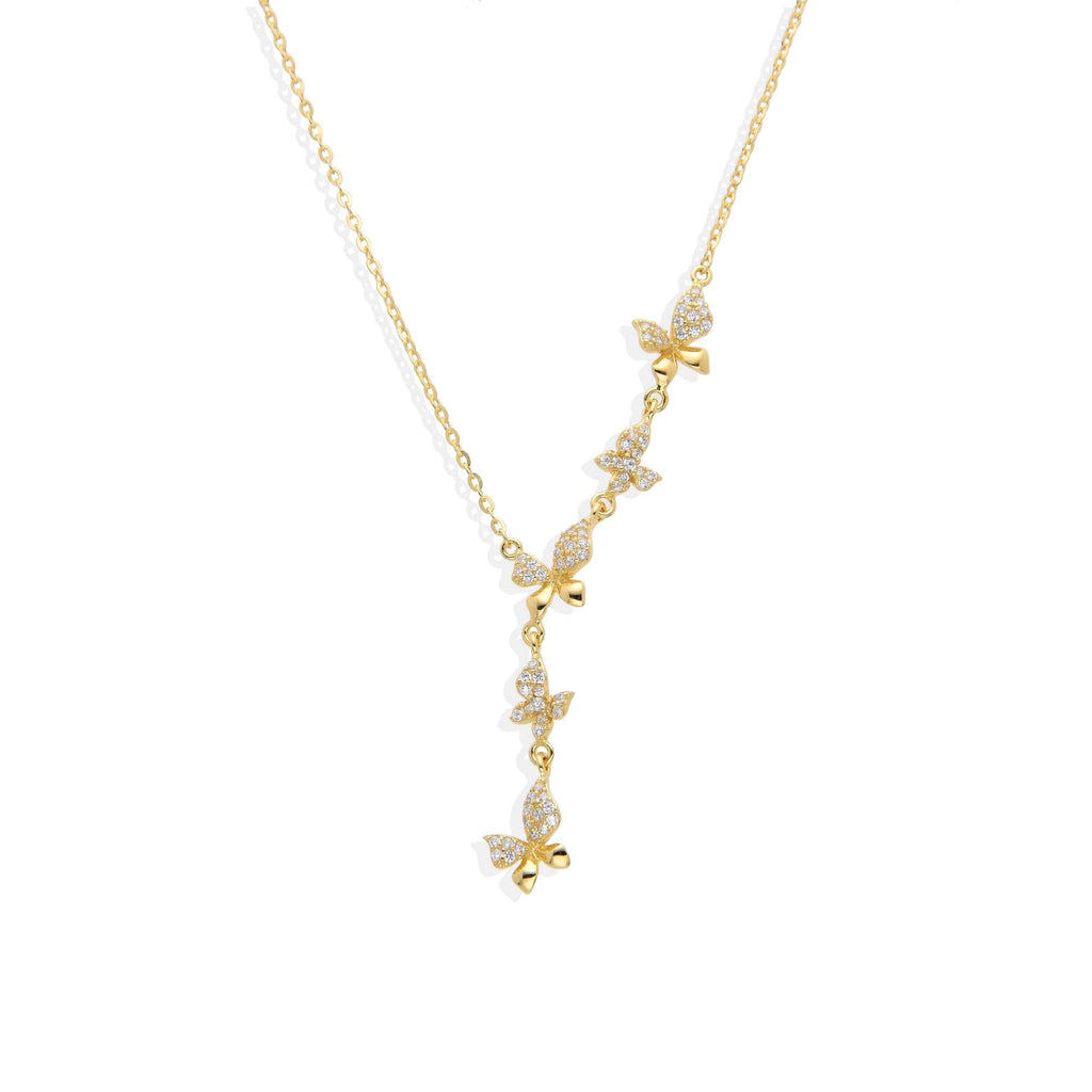 Butterfly Necklace in 18k Gold Plated 925 Silver with Micro Zircons-Necklaces-GULI GULI