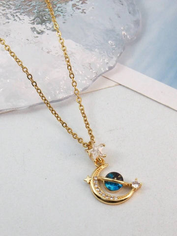Celestial Necklace in Gold Fashion with 18k Gold Plated-Necklaces-Vila veloni corp