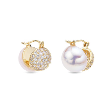 Classic English Look pearl earrings-Earrings-NEW WEI