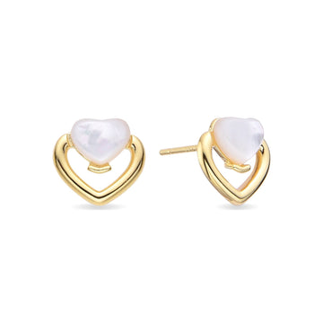 Crystal Heart Earrings in 18k Gold Plated 925 Sterling Silver-Earrings-GULI GULI