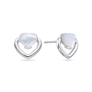 Crystal Heart Earrings in 925 Sterling Silver-Earrings-GULI GULI