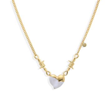 Crystal Heart Necklace in 18k Gold Plated 925 Sterling Silver-Necklaces-GULI GULI