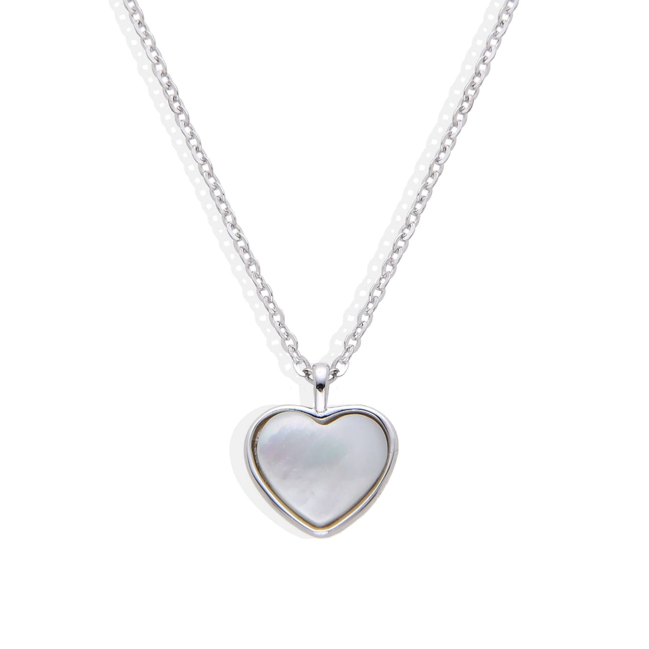 Crystal Heart Necklace in 925 Sterling Silver-Necklaces-GULI GULI