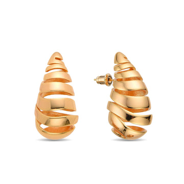 Drop Shape Earrings in Gold Fashion 24k-Earrings-NEW WEI