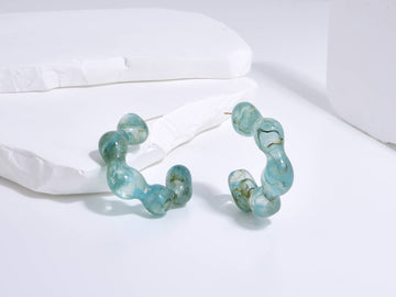 Earring Made with Turquoise Semi-Precious Stone-Earrings-TINA