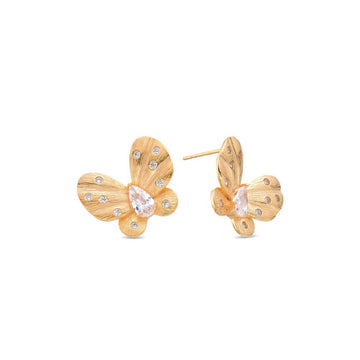Earrings 925 Silver Butterfly-Shaped with 18K Gold Plated-Earrings-GULI GULI