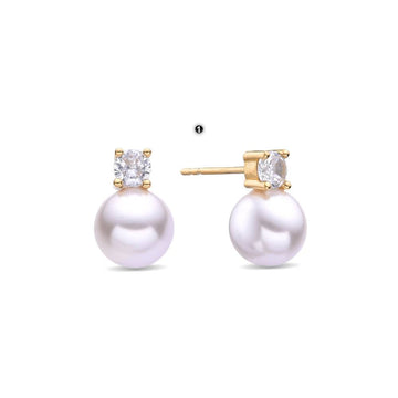 Earrings Classic 18k Gold Plated 925 Sterling Silver Pearl.-Earrings-GULI GULI