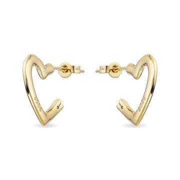 Earrings with Heart Design in 925 Silver with 18k Gold Plated-Earrings-YIA SILVER