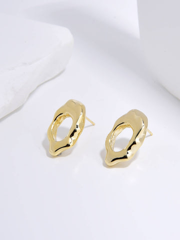 Earrings with Timeless Design in Cooper and 18k Gold Plating-Earrings-HAN AN NA SOOK