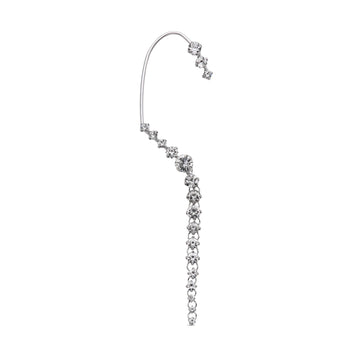 Elegant Ear Cuff with zirconia pendant in Silver color-Earrings-NEW WEI