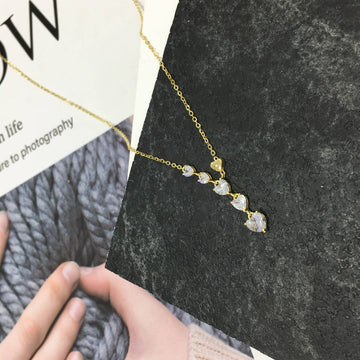 Elegant Heart Necklace in 925 Silver with 18k Gold Plated-Necklaces-GULI GULI