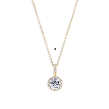 Faceted Zirconia Pendant Necklace 18k Gold Plated Sterling Silver-Necklaces-GULI GULI