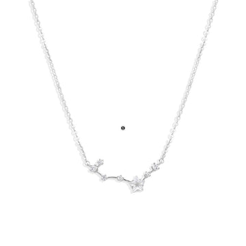 Flower Bouquet Pendant Necklace Sterling Silver Faceted Zircons.-Necklaces-GULI GULI
