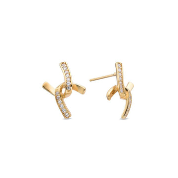 Glittering Elegance Stud Sterling Silver Earrings Micro Zircons-Earrings-GULI GULI
