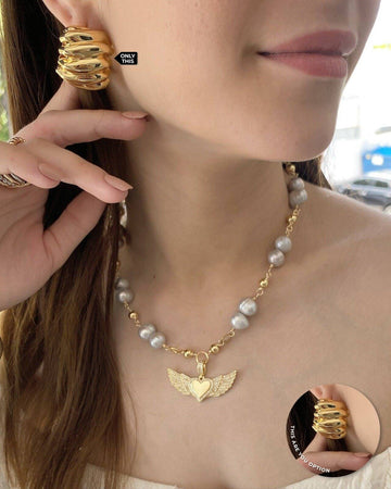Gold Earrings with spiral design in Brass and 18k Gold Plated-Earrings-Fiorella Vila