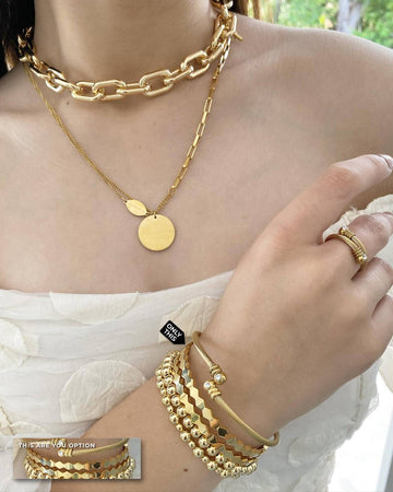 Gold Filled Bracelet with 18k Gold Plated Rhombus Design-Bracelets-Vila veloni corp