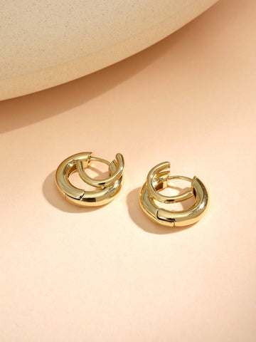 Gold Hoop Earrings Minimalist Elegance for Every Day-Earrings-ZIRCONIA