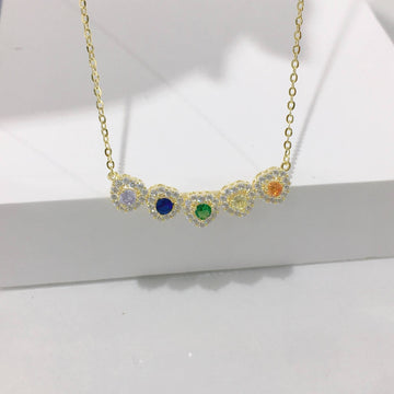 Heart Necklace with Zirconia in 925 Silver and 18k Gold Plated-Necklaces-GULI GULI