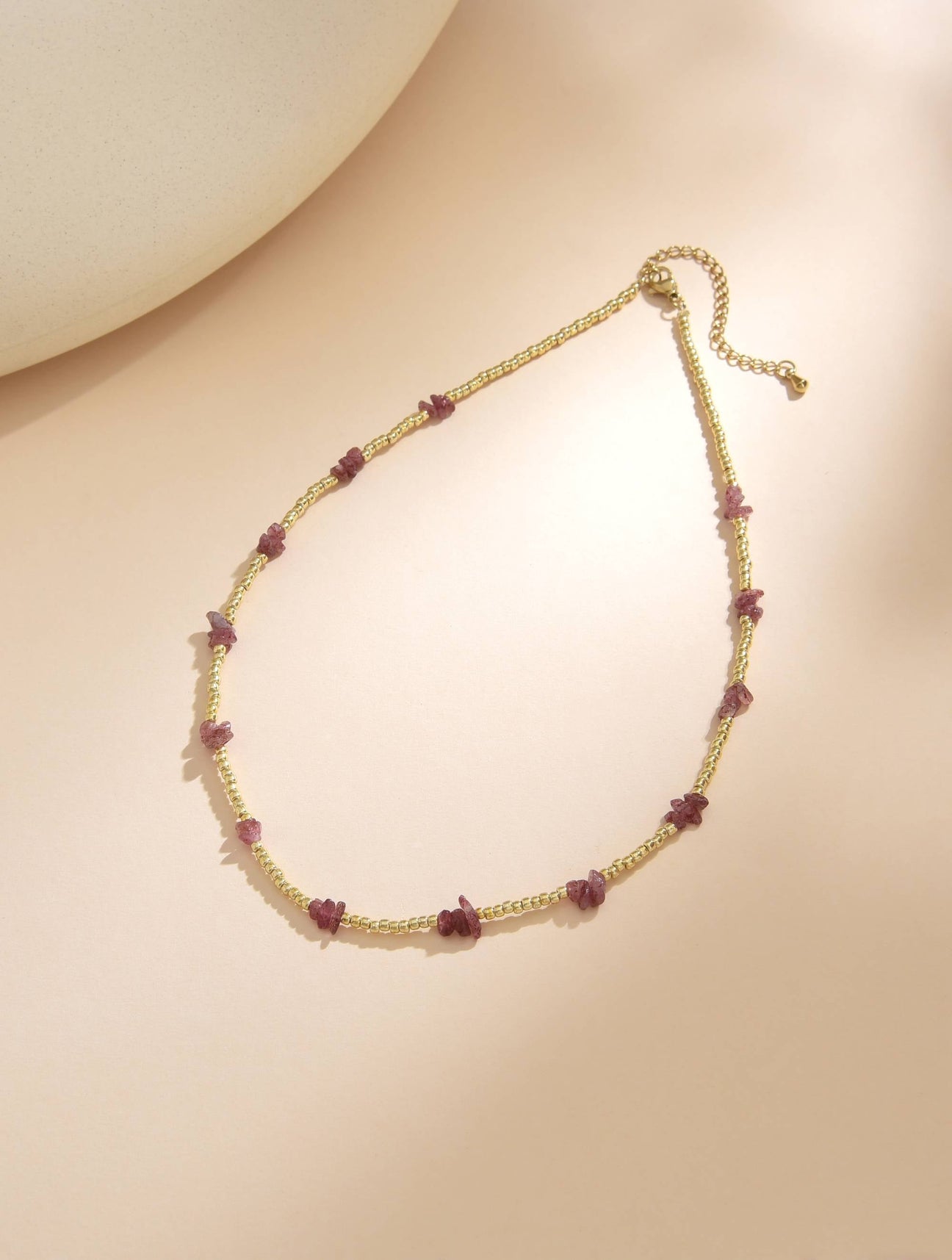 MINIMALIST COLLAR WITH SEMIPRECIOUS PINS-Necklaces-Peling
