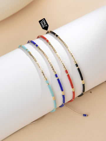 Minimalist Adjustable Bracelet Black Color-Bracelets-Peling