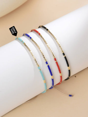 Minimalist Adjustable Turquoise Bracelet-Bracelets-Peling