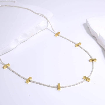 Minimalist Bar Pendant Necklace with 18k Gold Plating-Necklaces-Vila veloni corp