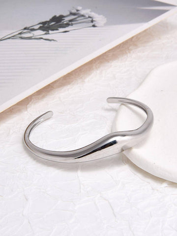 Minimalist Curved Brass Bracelet-Bracelets-JOYERIA OA XINGYE