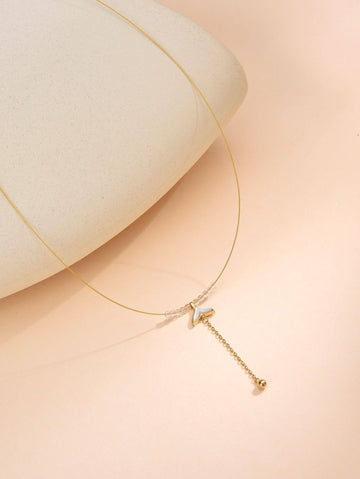 Minimalist Necklace with Mermaid Tail Pendant in 18k Gold Plated-Necklaces-YIDA