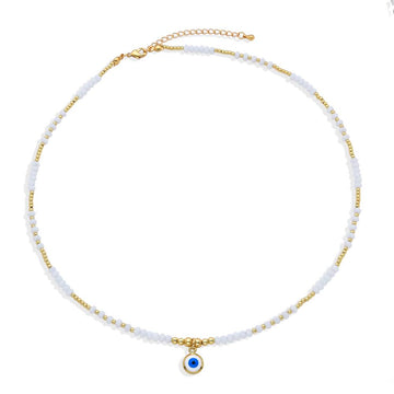 Miyuki Thread Necklace with Turkish Eye: A Versatile and Elegant Accessory-Necklaces-BOJO