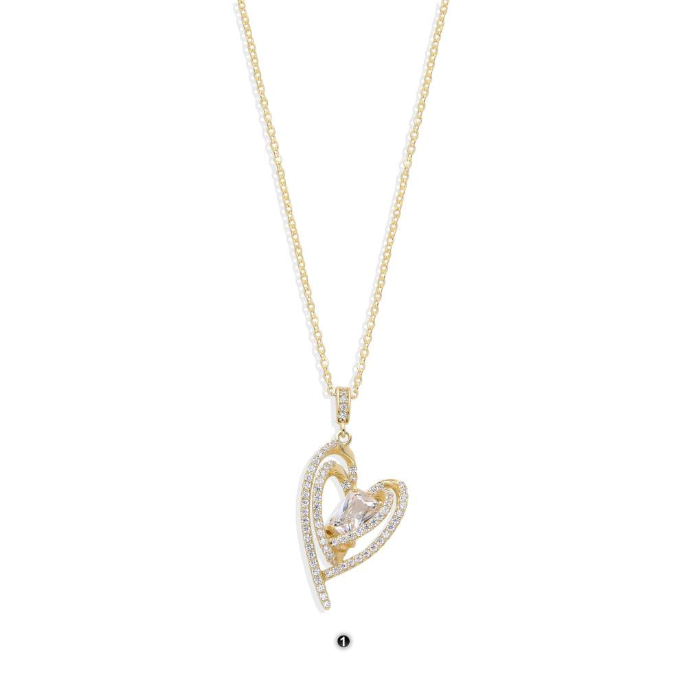 Necklace 18k Gold Plated 925 Sterling Silver Represent Love Purity.-Necklaces-GULI GULI