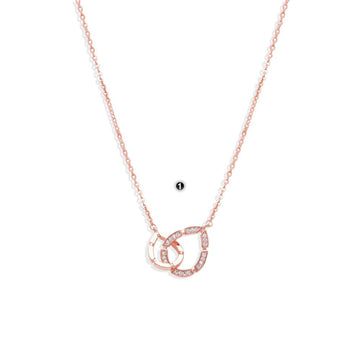 Necklace Intertwined Pendant Rose Gold 925 Sterling Silver Faceted Zircons.-Necklaces-GULI GULI