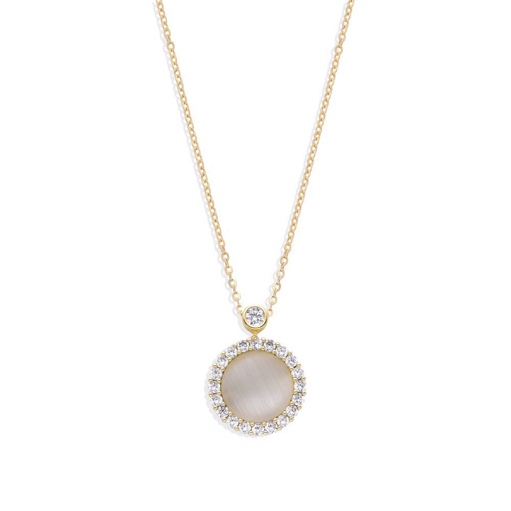 Necklace Luxurious 18K Gold Plated 925 Sterling Silver with Shiny Zircons-Necklaces-GULI GULI