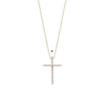 Necklace Sterling Silver 18k Gold Plated Cross Zircon Pendant-Necklaces-GULI GULI