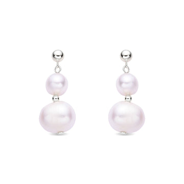 Pearl Drop Earrings in Sterling Silver: Dazzling Beauty-Earrings-GULI GULI