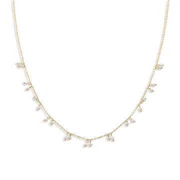 Pearl Droplets: 925 Sterling Silver Necklace with Dangling Pearl.-Necklaces-GULI GULI