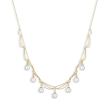 Pearl Necklace Pendants Gold Fashion Design.-Necklaces-ROMANE