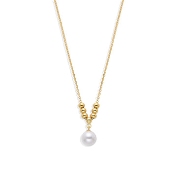 Pearl Necklace in 18k Gold Plated Sterling Silver-Necklaces-GULI GULI