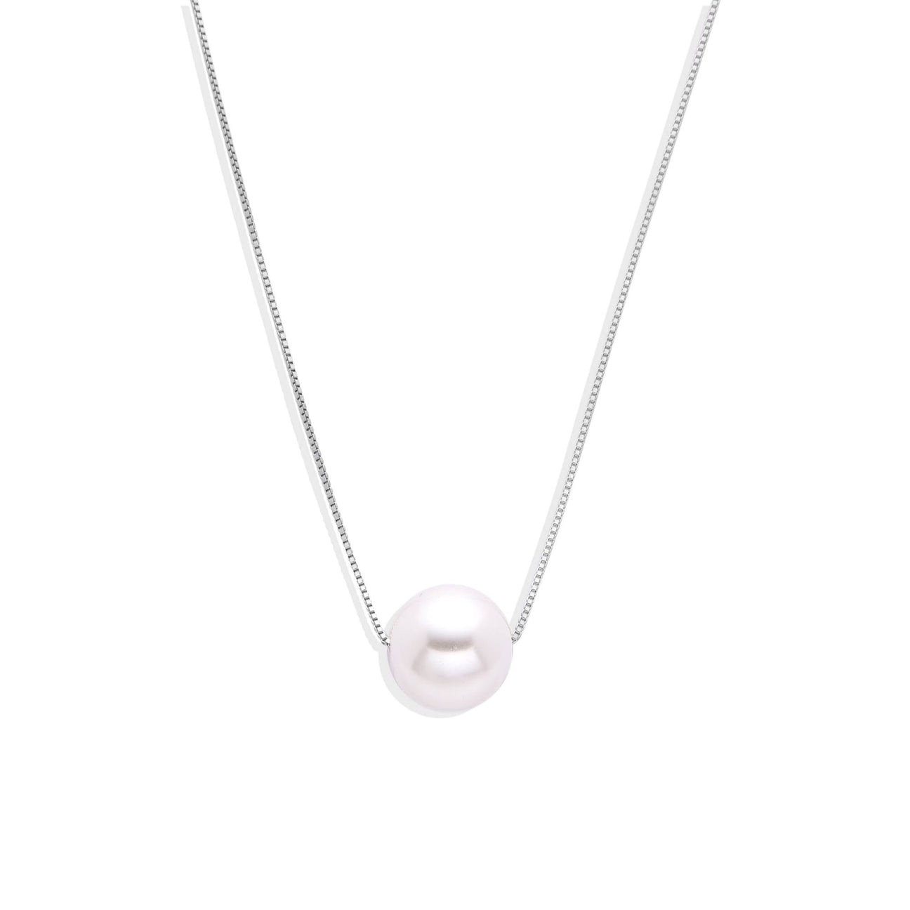 Pearl Pendant Necklace Sterling Silver.-Necklaces-GULI GULI