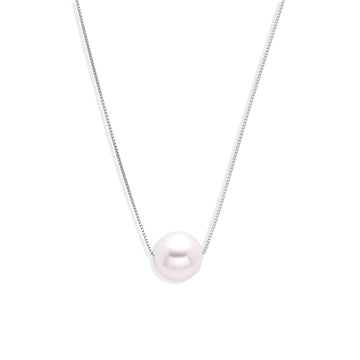Pearl Pendant Necklace Sterling Silver.-Necklaces-GULI GULI